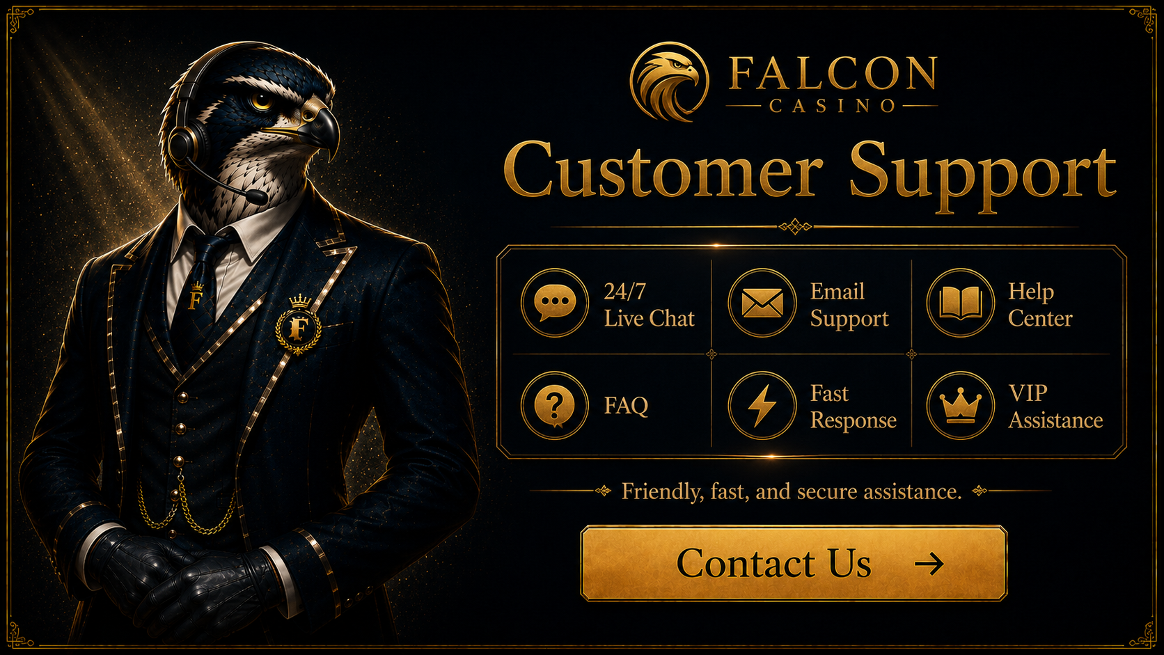 Falcon Casino Support – Get Help Around the Clock