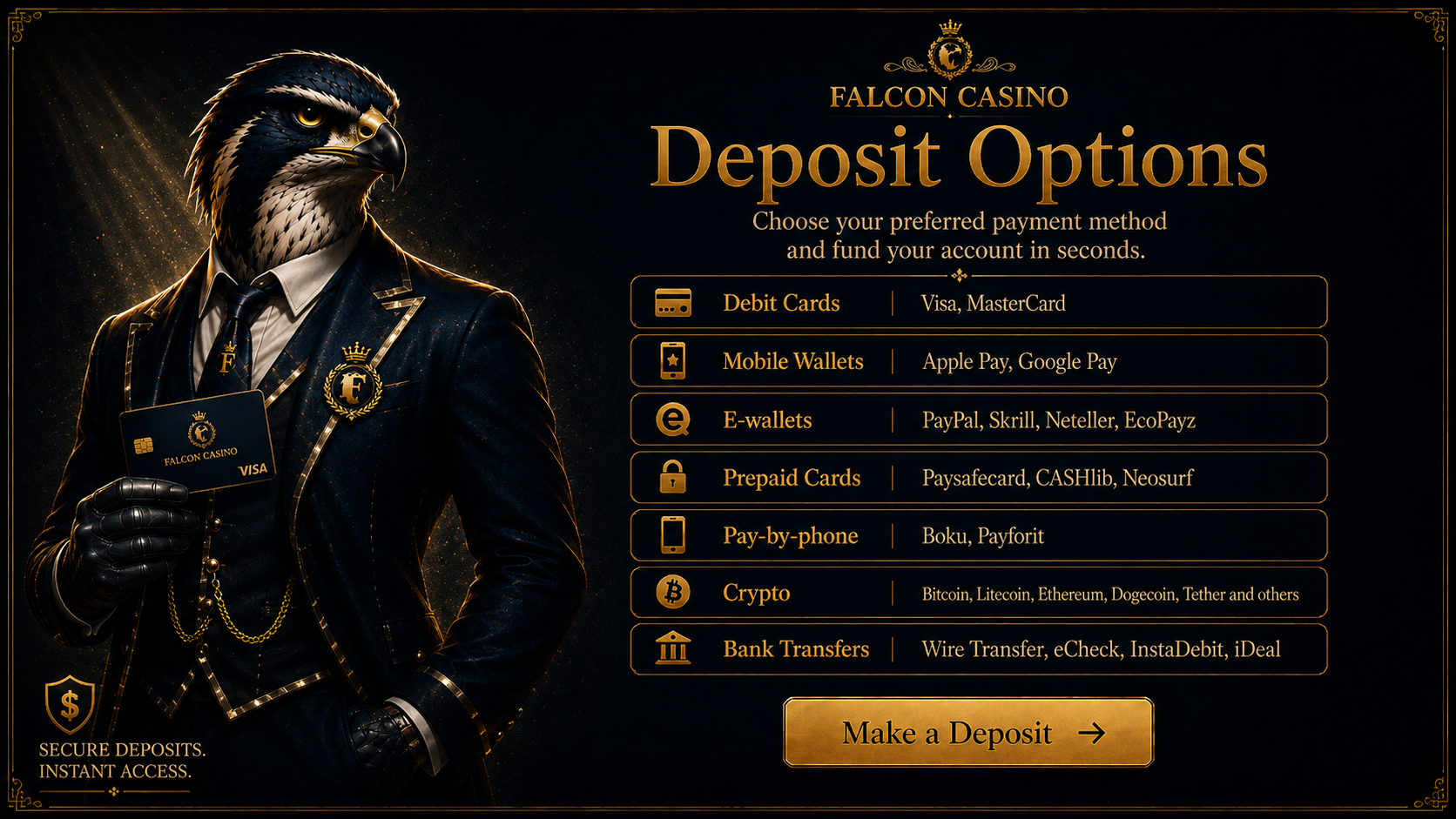 Falcon Casino Deposit – Fast Payments, Zero Fees
