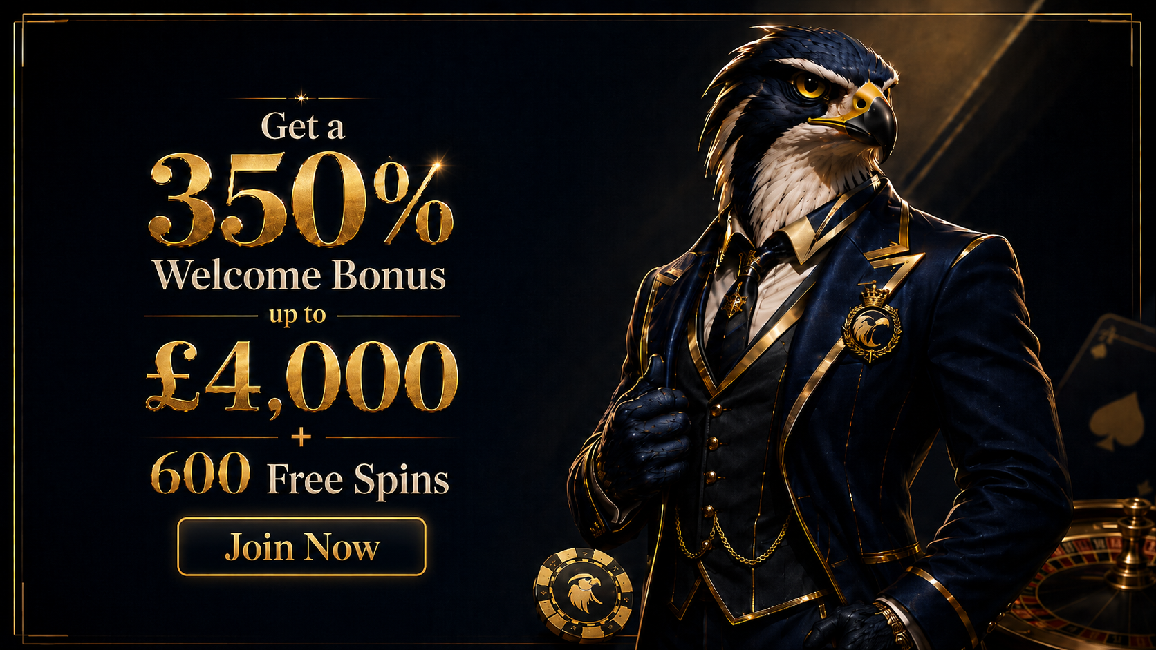 Falcon Casino Online – 350% Welcome Bonus up to £4,000 + 600 Free Spins